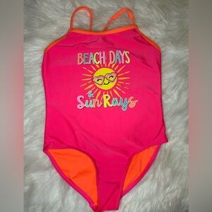 wonder nation Pink & Orange "Beach Days & Sun Rays" One-Piece Swimsuit